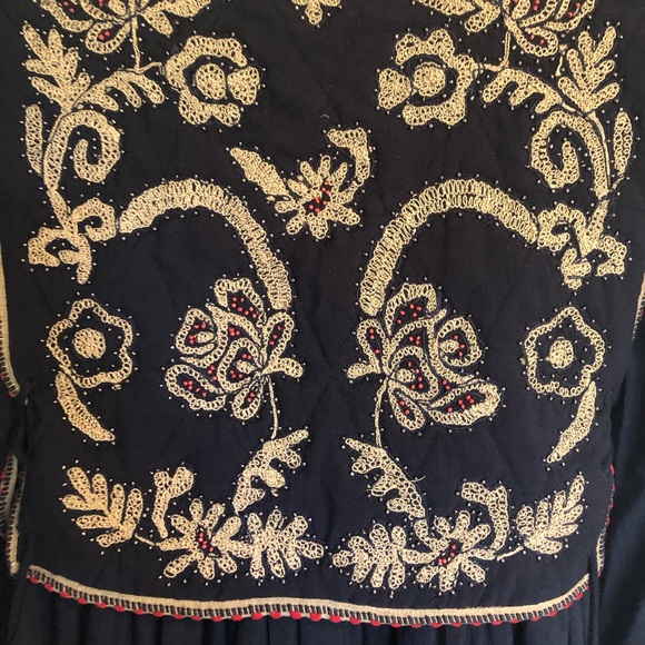 EUC Zara XS boho beaded embroidered dress - Picture 3 of 4